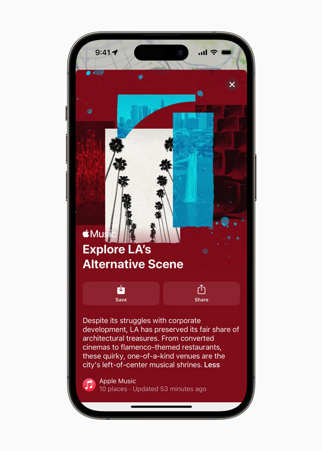 iPhone 14 Pro’da Apple Music Rehberleri gösteriliyor.