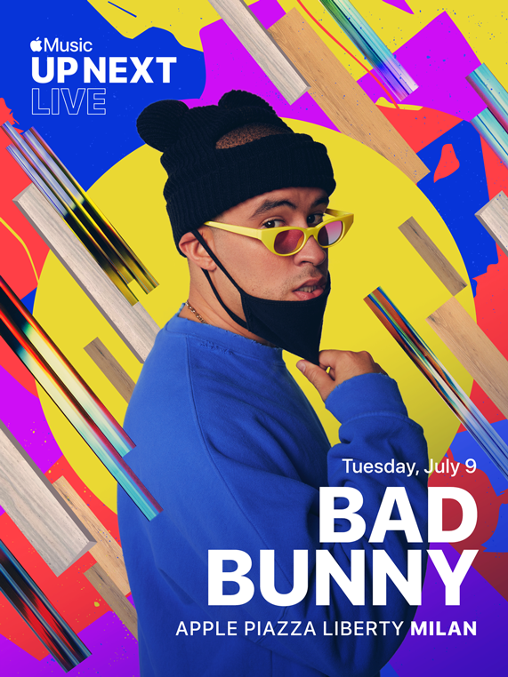 배드 버니(Bad Bunny)가 참여하는 Apple Music Up Next Live가 Apple Piazza Liberty에서 열린다.