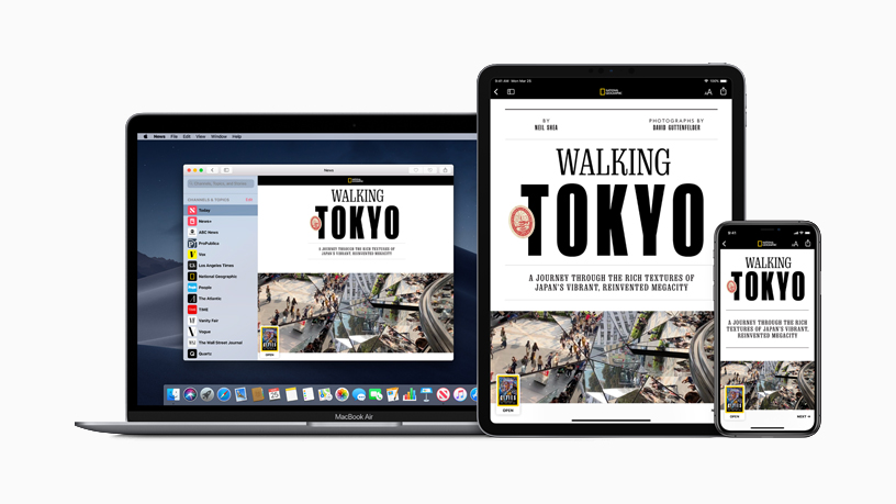 Apple News+ sur MacBook, iPhone et iPad.