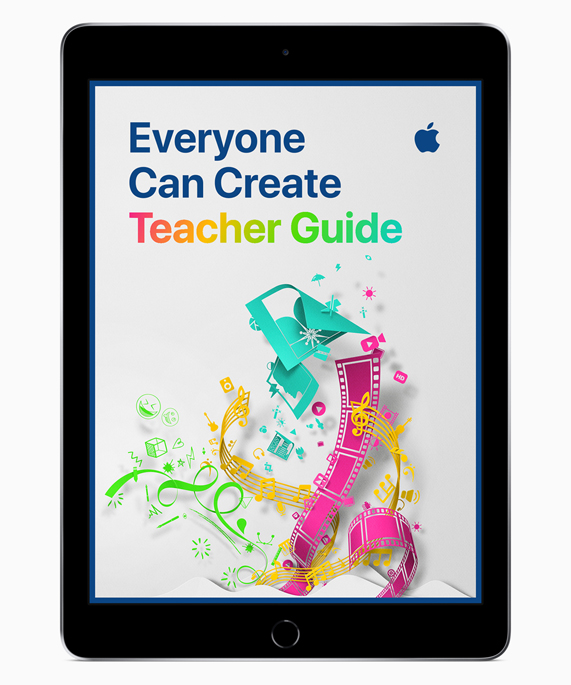 Everyone Can Create’in Öğretmen Kılavuzu ekranını gösteren iPad.