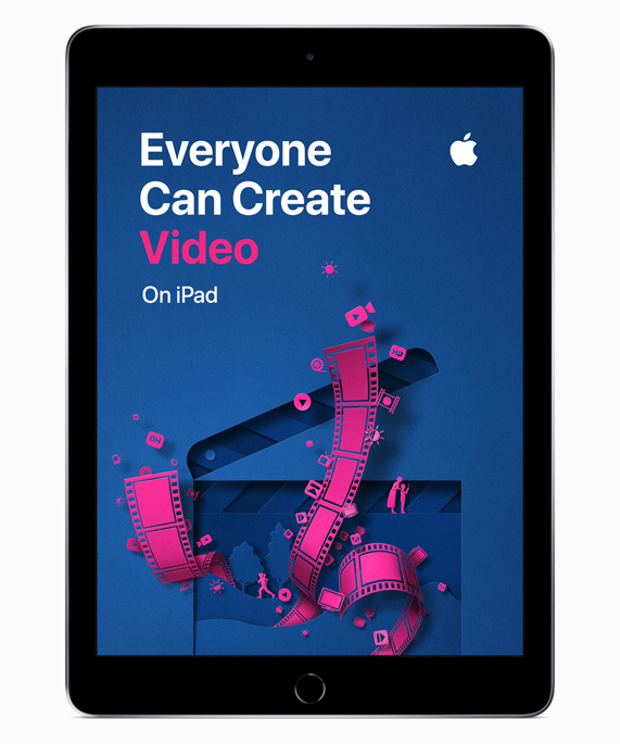 Everyone Can Create’in Video ekranını gösteren iPad.