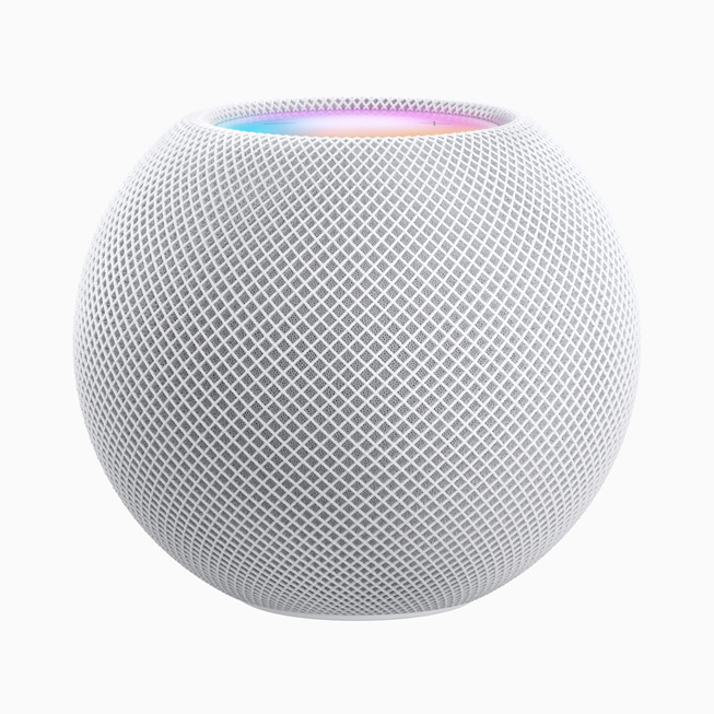화이트 색상의 HomePod mini.