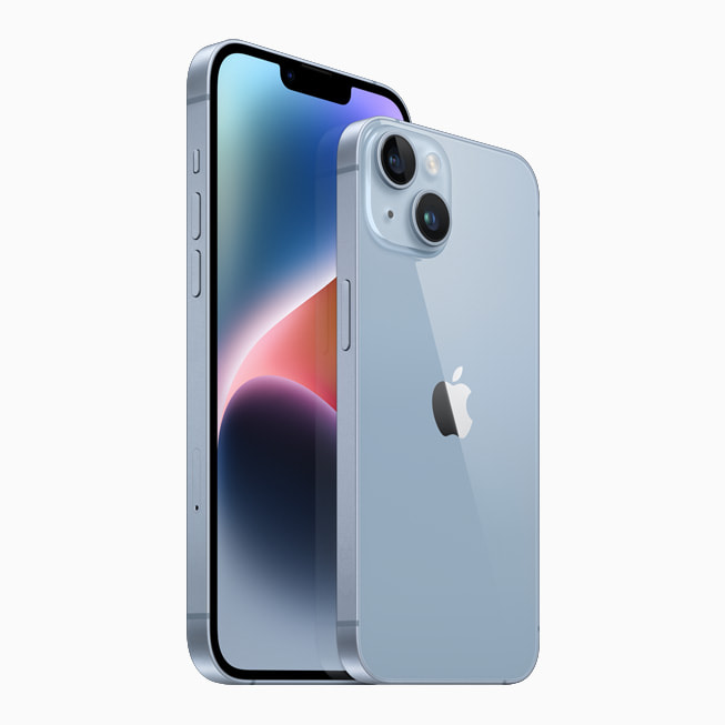 新しいブルーの仕上げのiPhone 14とiPhone 14 Plus。