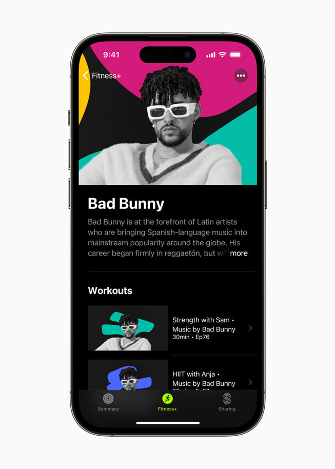 تمارين على أنغام موسيقى Bad Bunny معروضة في +Fitness.