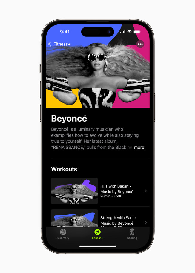 تمارين على أنغام موسيقى Beyoncé معروضة في +Fitness.