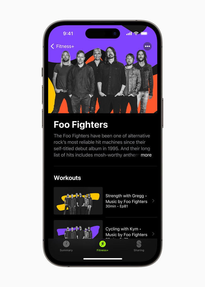تمارين على أنغام موسيقى The Foo Fighters معروضة في +Fitness.