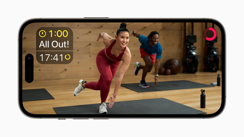 Un entreno de Apple Fitness+ en el iPhone.