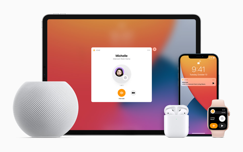 Sesli Mesaj özelliğinin HomePod mini, iPad Pro, Apple Watch Series 6, AirPods ve iPhone 12 ile demosu. 