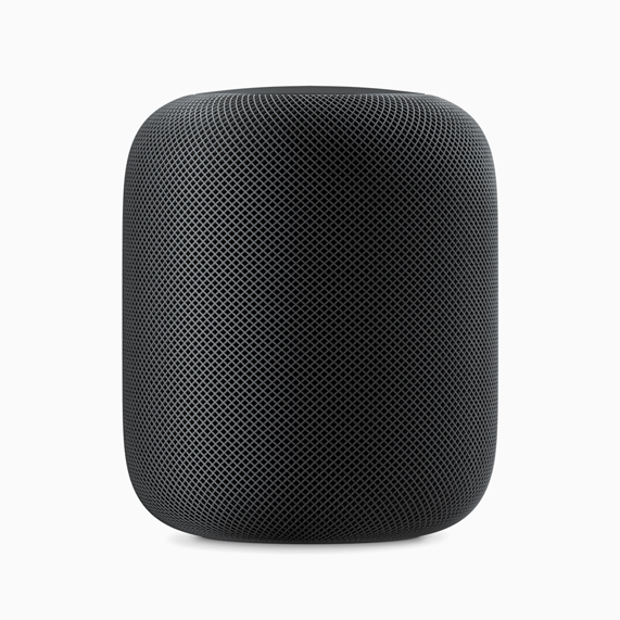 スペースグレイのHomePod。