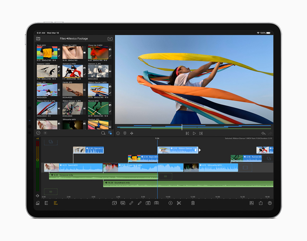 Yeni iPad Pro’da video kurgulama.