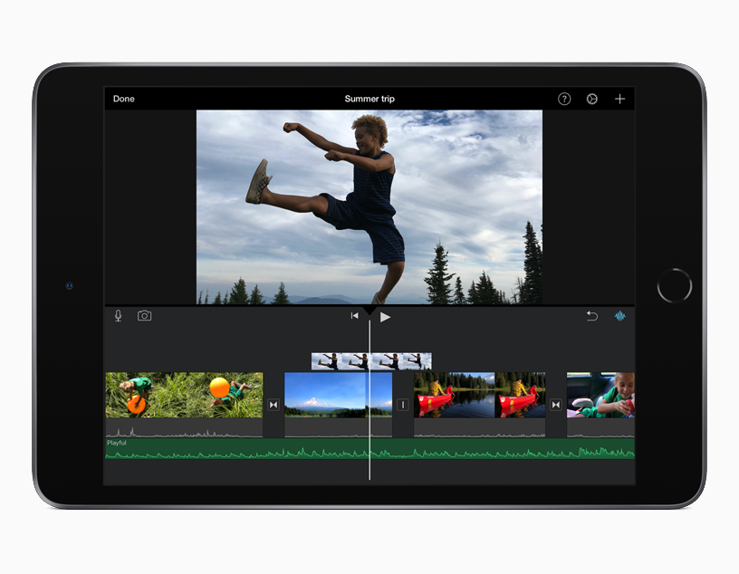 iPad mini’deki iMovie iOS uygulaması.