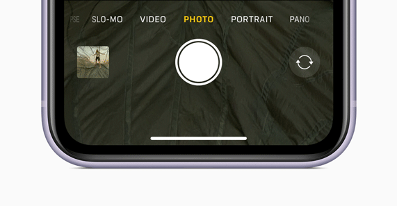 iPhone’daki QuickTake işlevi.