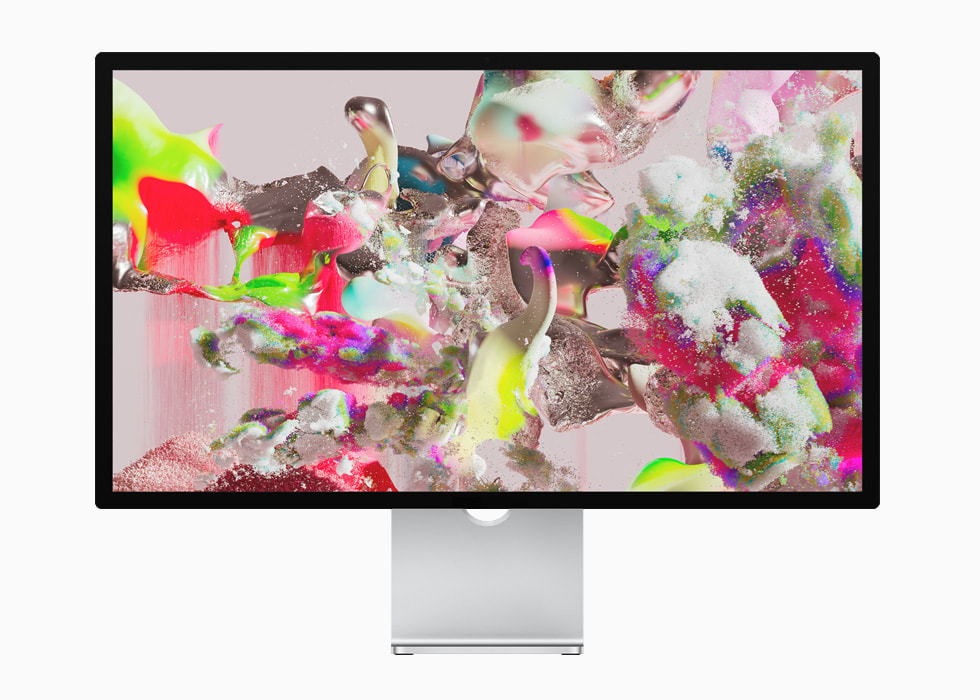 Studio Display’in 27 inç 5K Retina ekranı gösteriliyor.