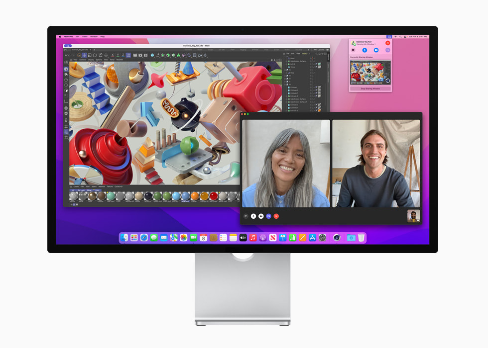 Mac Studio ekranında bir dizi açık pencere gösteriliyor.