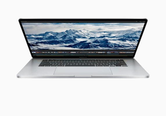 開いてバッテリーを見せるMacBook Pro