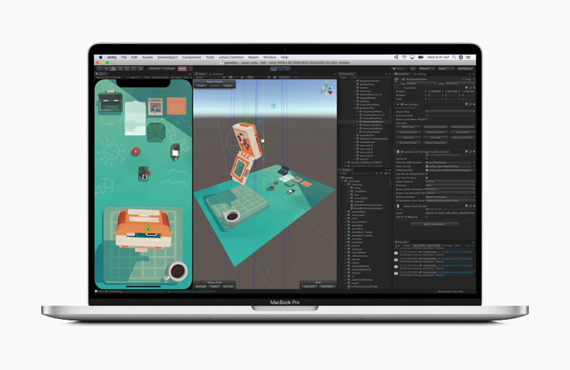 MacBook Pro上のUnity