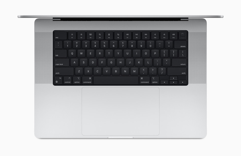 MacBook Pro 키보드의 상세한 이미지.