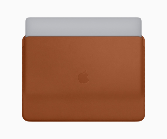 MacBook Pro için Klasik Kahve deri kılıf.