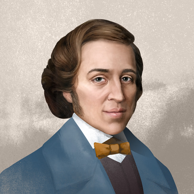 Apple Music Classical için özel olarak yaptırılmış Chopin portresi.