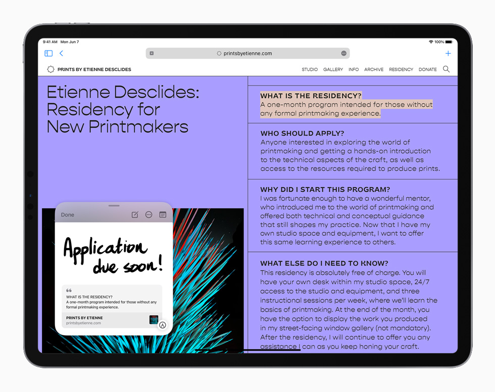 Funcionalidad Notas Rápidas en el iPad Pro con iPadOS 15.