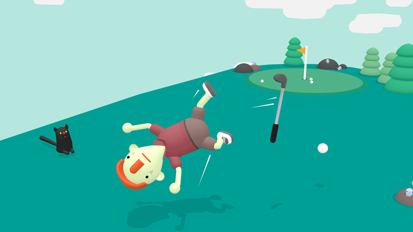 “What the Golf?” 게임플레이 화면.