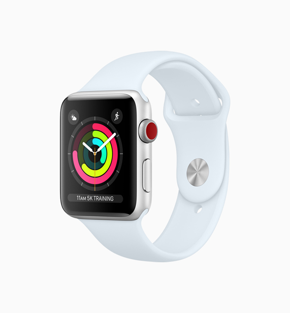 새로운 스카이 블루 컬러의 Apple Watch