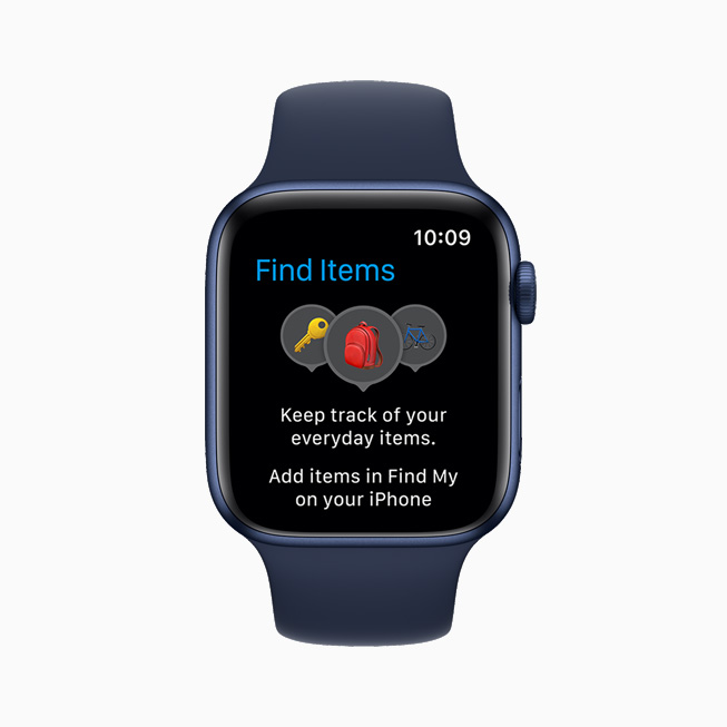 Apple Watch Series 6’da yeni Nesneleri Bul uygulaması gösteriliyor.
