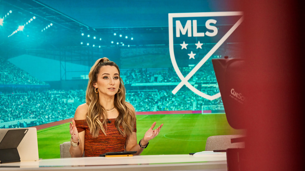Pre-game studio host Jillian Sakovits is shown in the studio.