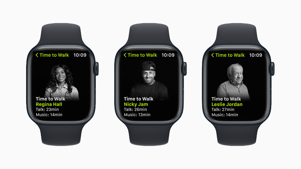 يضم الموسم الرابع من تمرين "وقت المشي" كلٌ من ريجينا هول، ونيكي جام، وليزلي جوردان على Apple Watch Series 8.