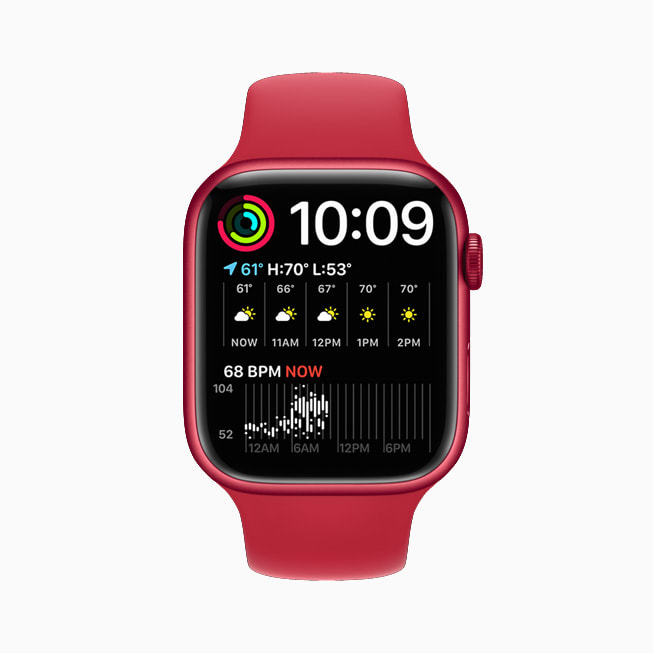 모듈 듀오 페이스를 보여주는 Apple Watch Series 7.