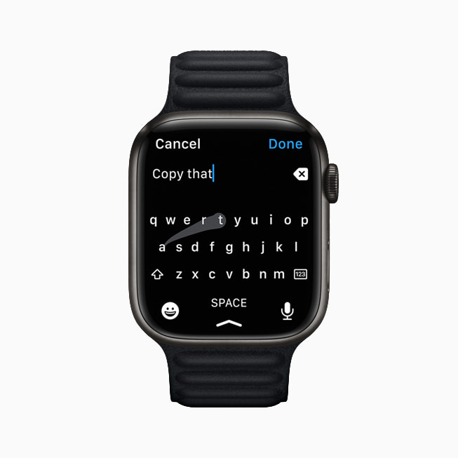 Apple Watch Series 7의 새로운 키보드.