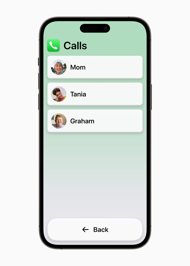 iPhone 14 Pro Max’te FaceTime ve telefon görüşmeleri için yeni Aramalar uygulaması.