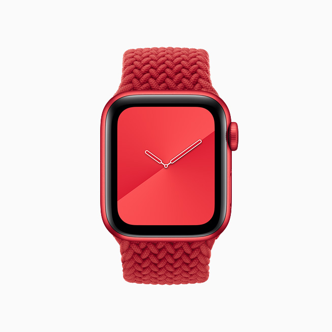 Apple Watch Series 6 (PRODUCT)RED ve uyumlu (PRODUCT)RED Örgü Solo Loop kayış.