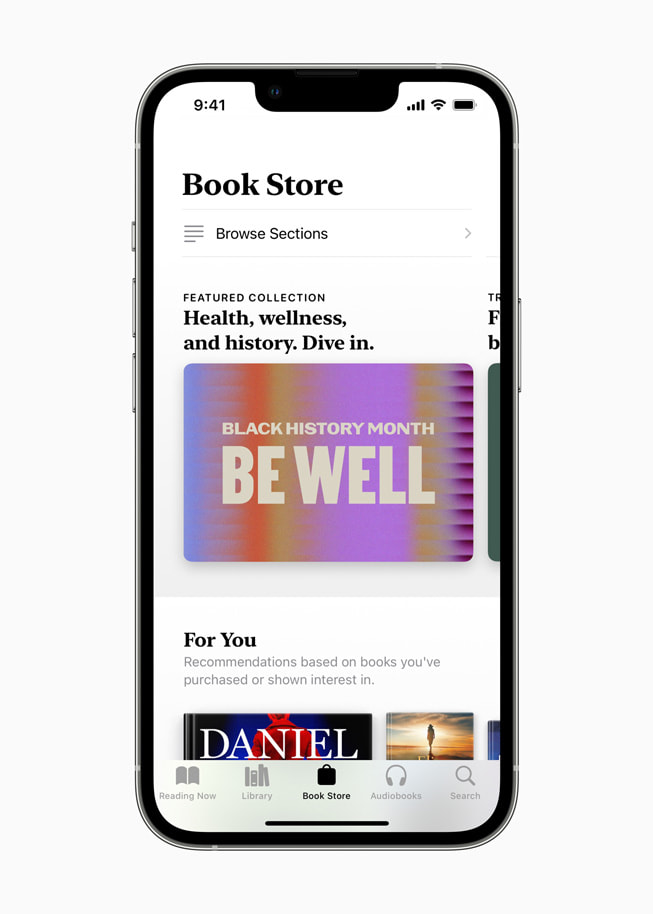 iPhone 13 Pro’daki Apple Books’ta Kitapçı görüntüleniyor.