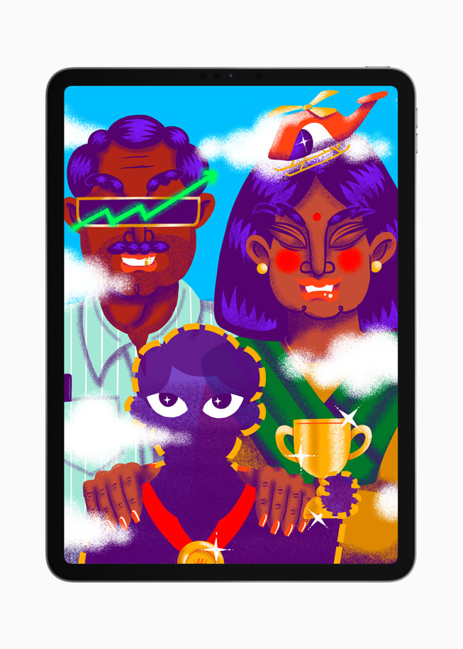 “Ascension” illustration displayed on iPad Pro.